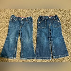 2-Genuine kids by Oshkosh flare leg jeans adj waist. Sz 24mths
